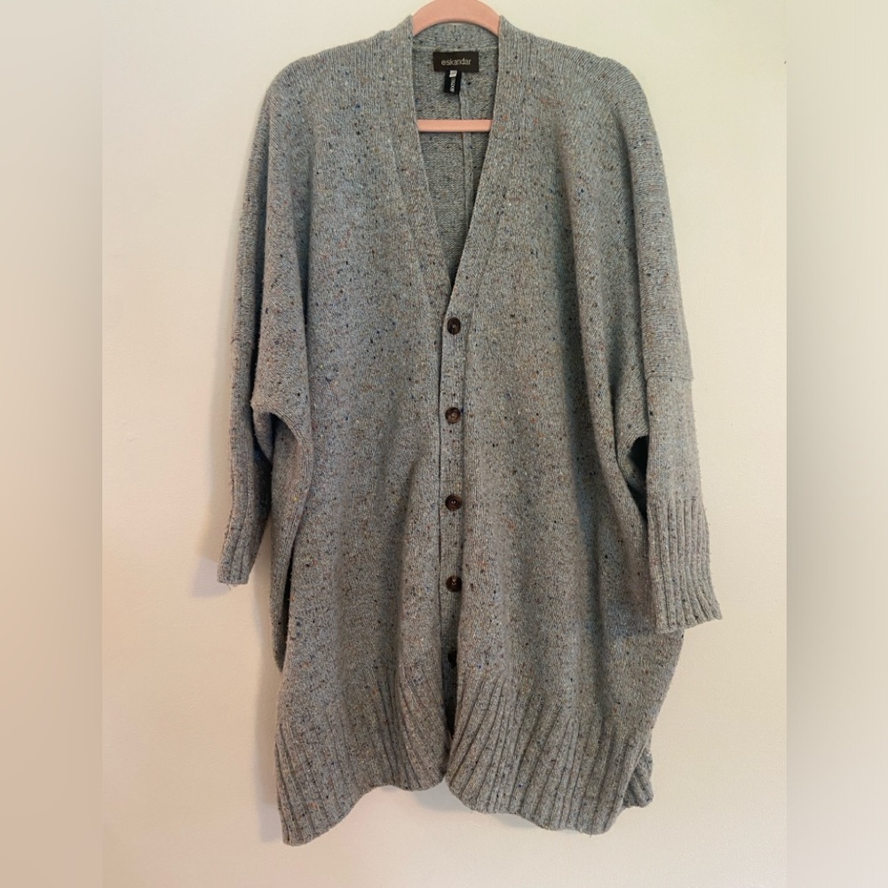 Eskandar 100% pure extra fine lambswool cardigan